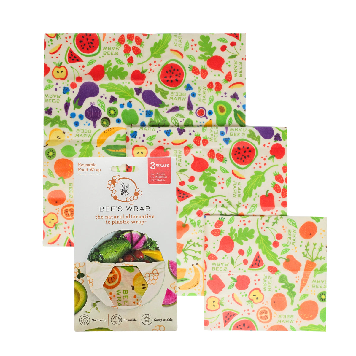 Beeswax Food Wrap - Assorted 3 Pack