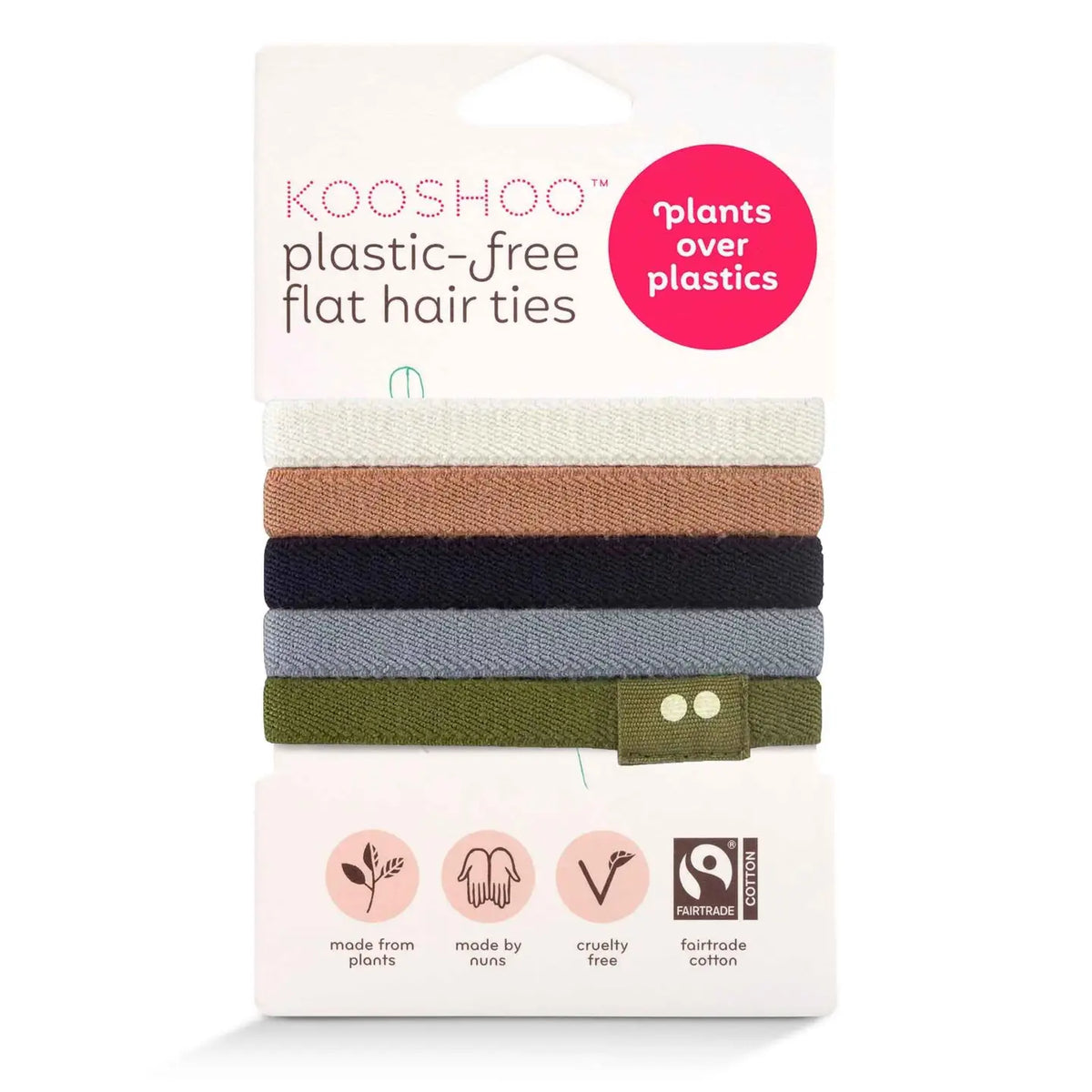 Plastic-Free Hair Ties - Pack of 5
