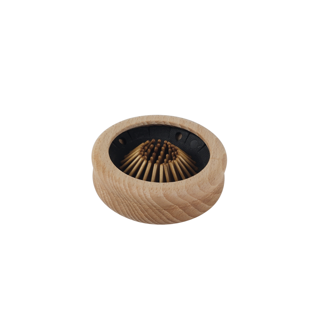 Wooden Pop-up Hairbrush